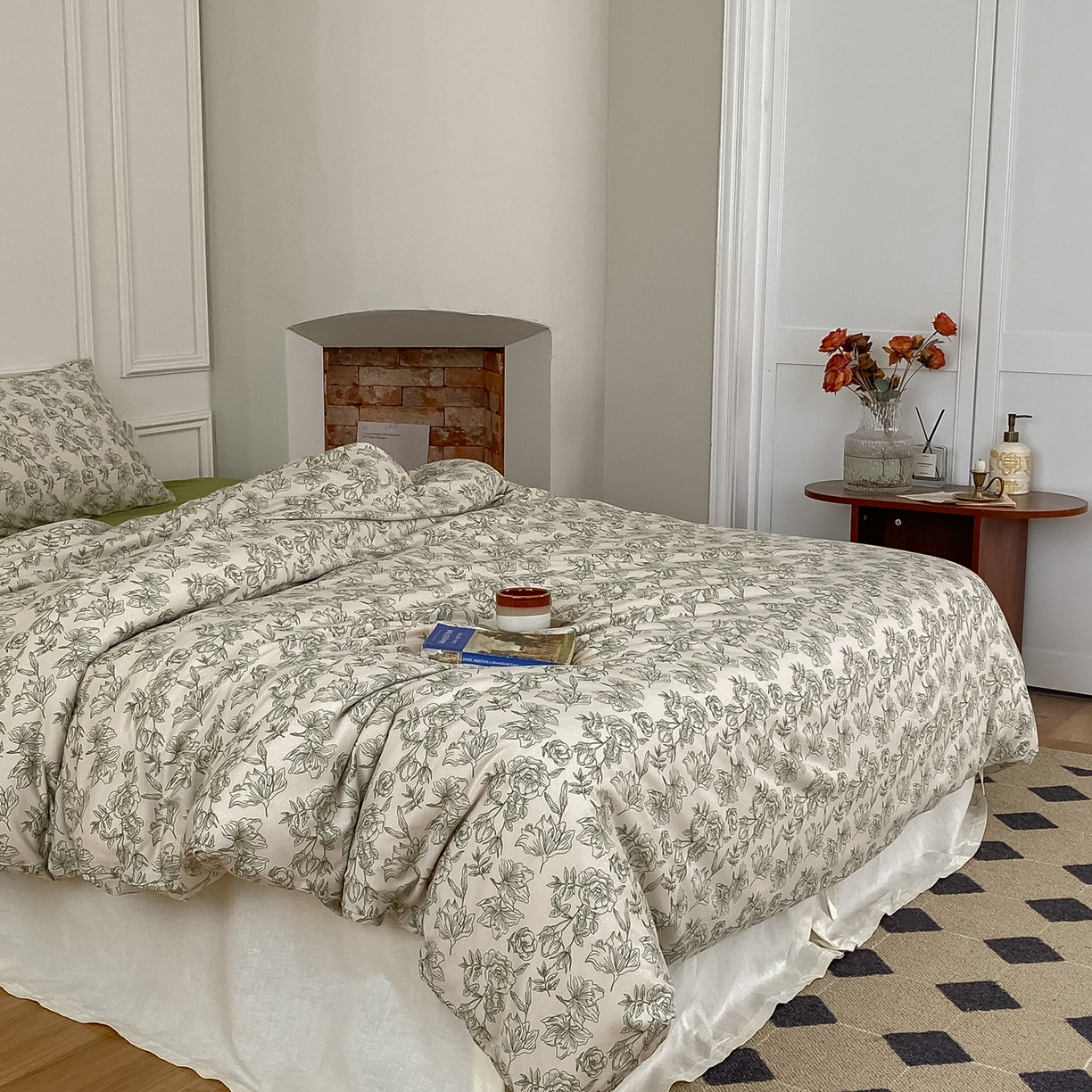 91家纺网 家纺一手货源 找家纺 爱丽丝 2026新款全棉针织四件套 茶白