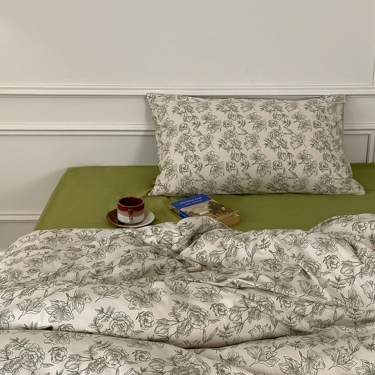 91家纺网 家纺一手货源 找家纺 爱丽丝 2026新款全棉针织四件套 茶白