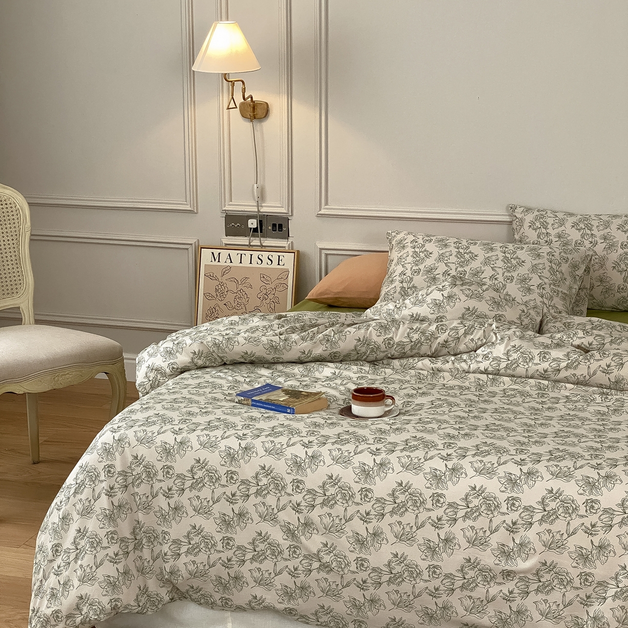 91家纺网 家纺一手货源 找家纺 爱丽丝 2026新款全棉针织四件套 茶白