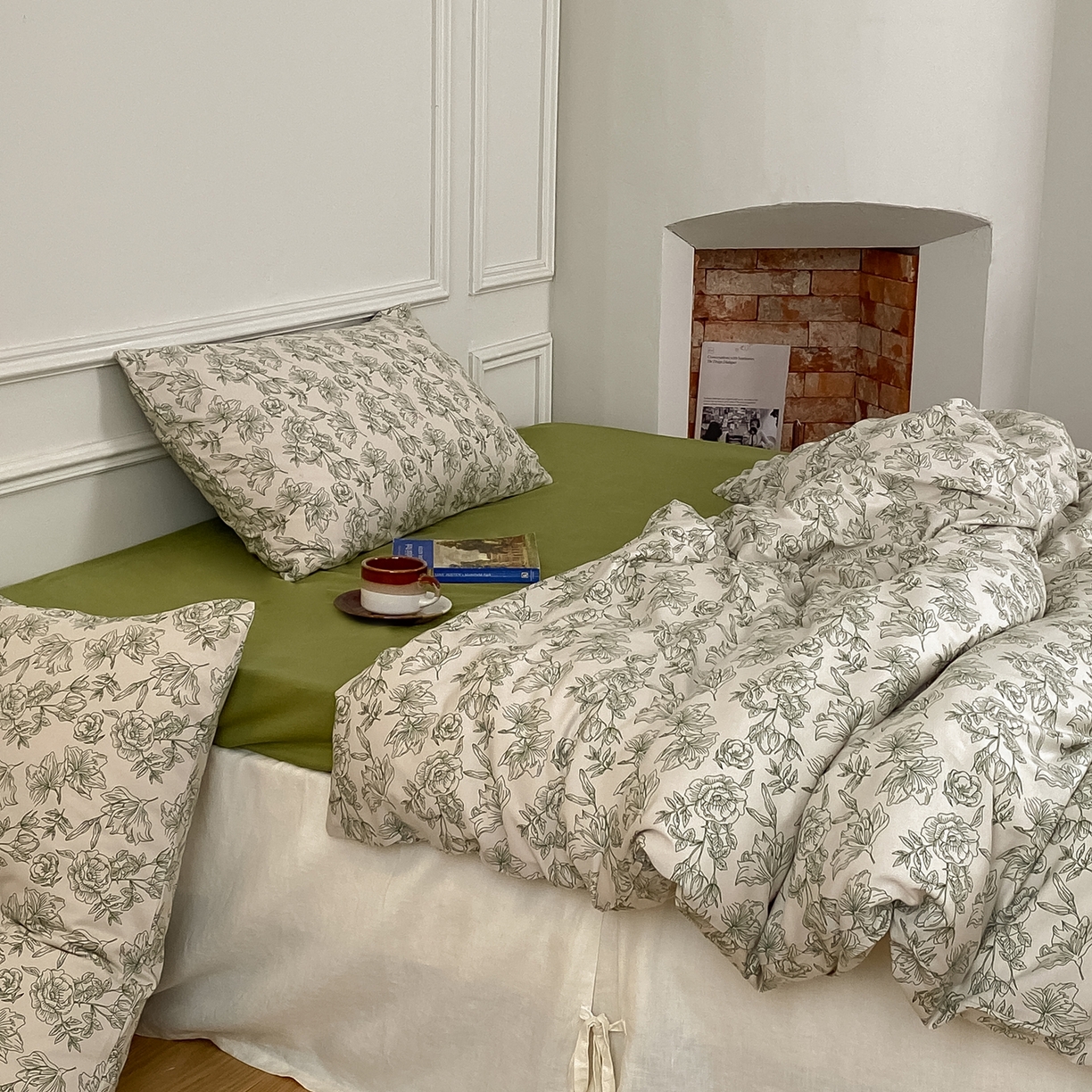 91家纺网 家纺一手货源 找家纺 爱丽丝 2026新款全棉针织四件套 茶白