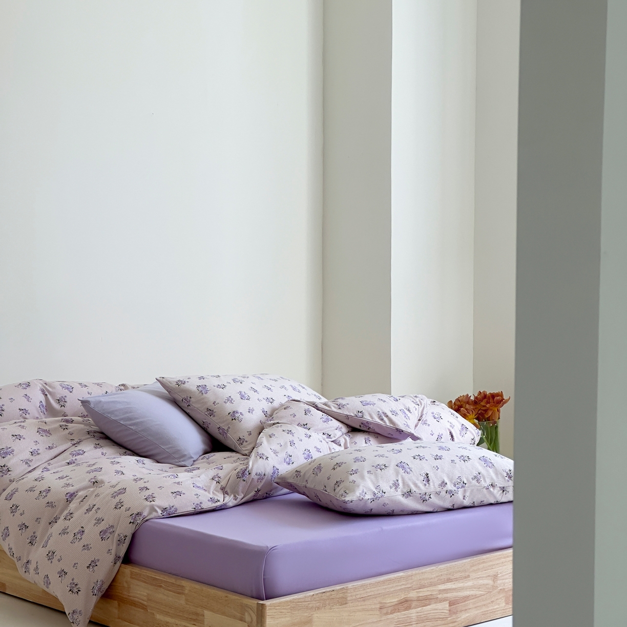 91家纺网 家纺一手货源 找家纺 爱丽丝 2026新款全棉针织四件套 迷迭紫