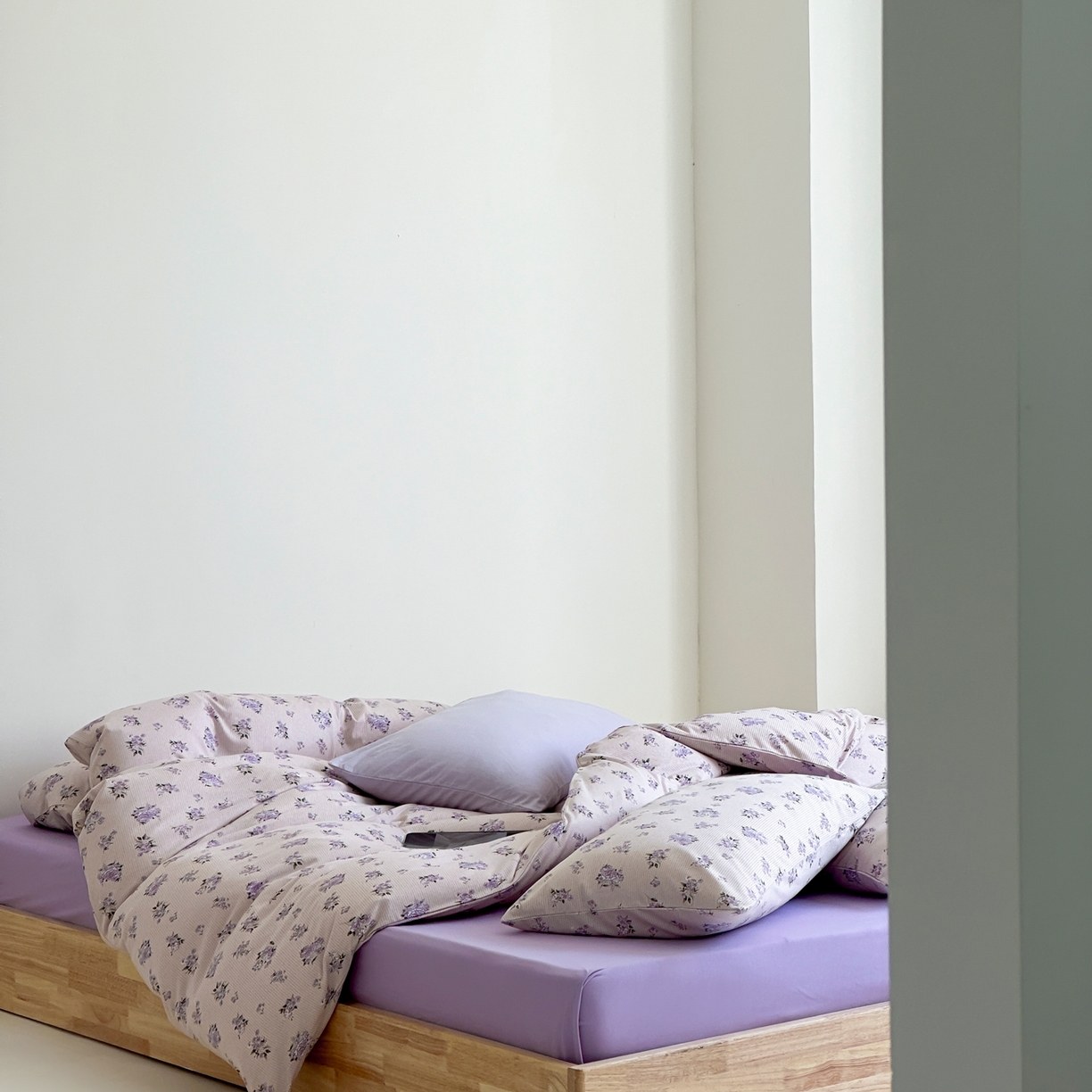 91家纺网 家纺一手货源 找家纺 爱丽丝 2026新款全棉针织四件套 迷迭紫