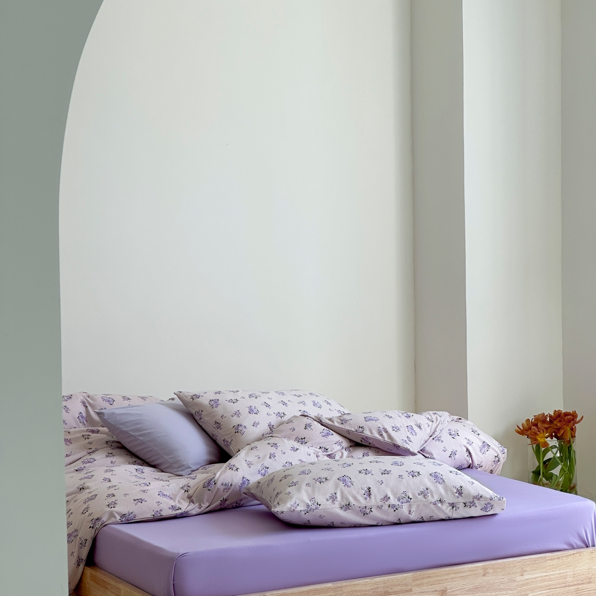 91家纺网 家纺一手货源 找家纺 爱丽丝 2026新款全棉针织四件套 迷迭紫