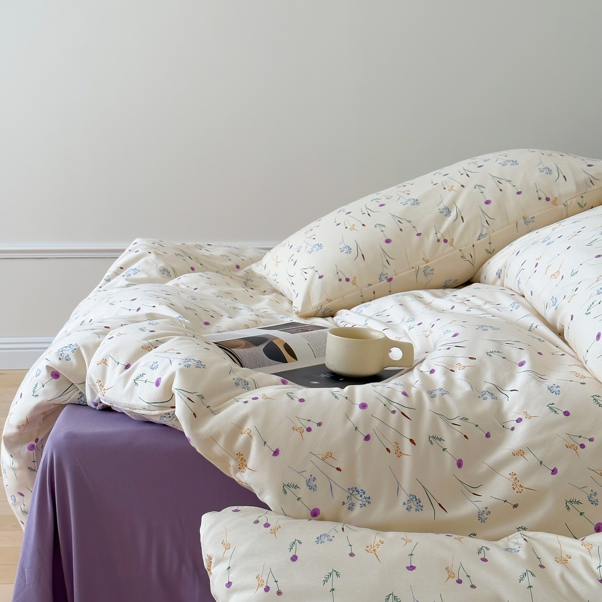 91家纺网 家纺一手货源 找家纺 爱丽丝 2026新款全棉针织四件套 莫奈花园