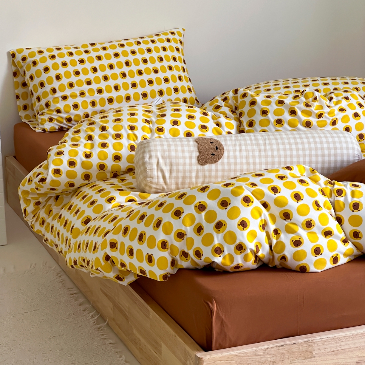 91家纺网 家纺一手货源 找家纺 爱丽丝 2026新款全棉针织四件套 小狮子