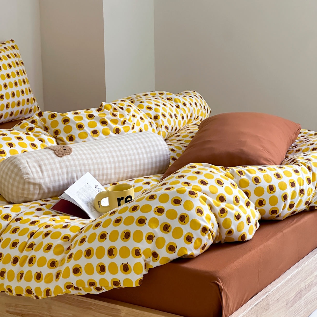 91家纺网 家纺一手货源 找家纺 爱丽丝 2026新款全棉针织四件套 小狮子