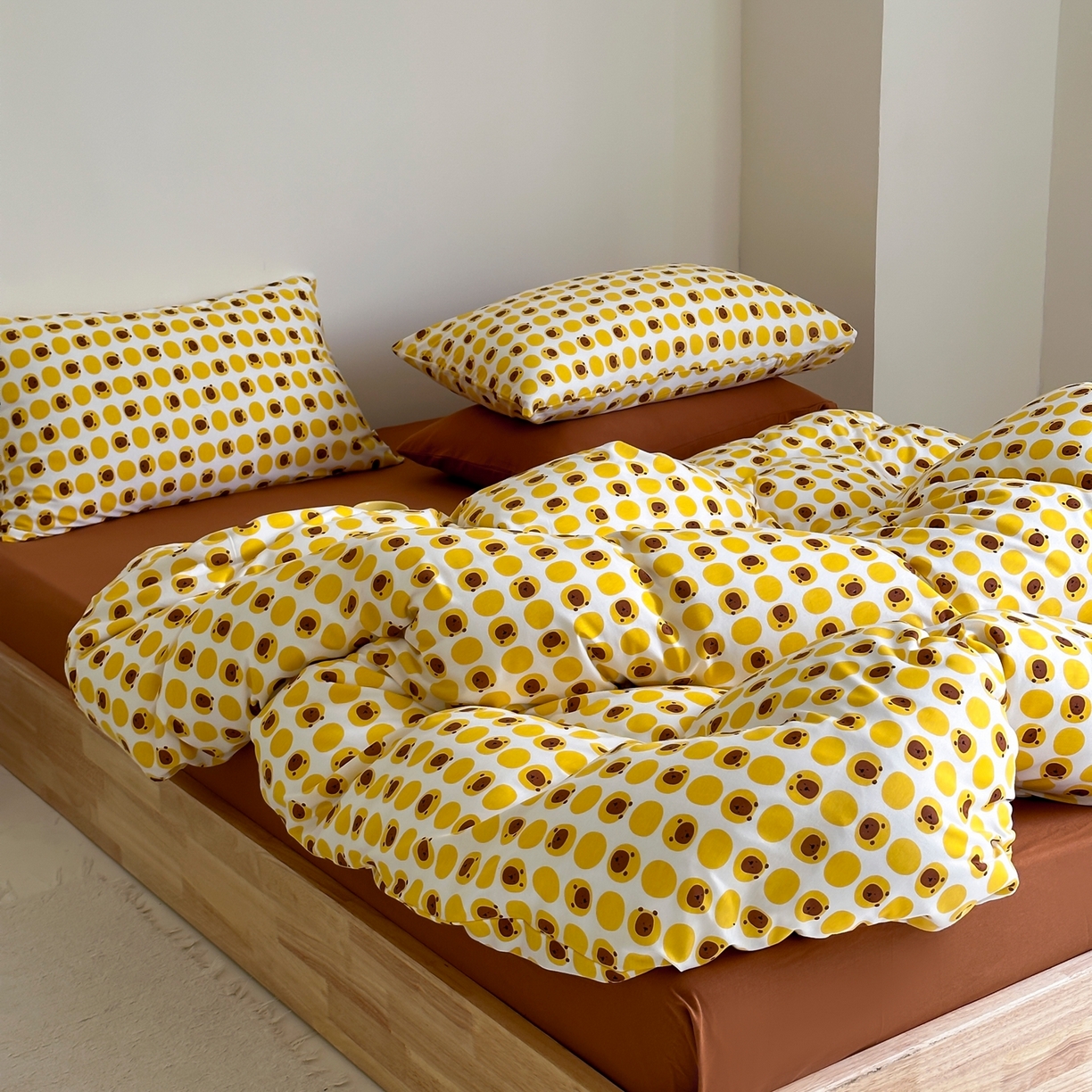 91家纺网 家纺一手货源 找家纺 爱丽丝 2026新款全棉针织四件套 小狮子