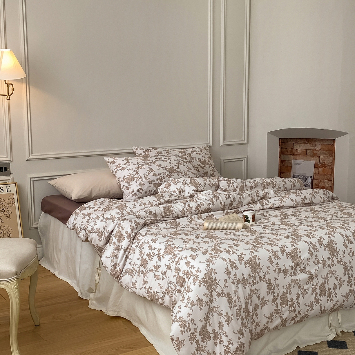 91家纺网 家纺一手货源 找家纺 爱丽丝 2026新款全棉针织四件套 胭栀