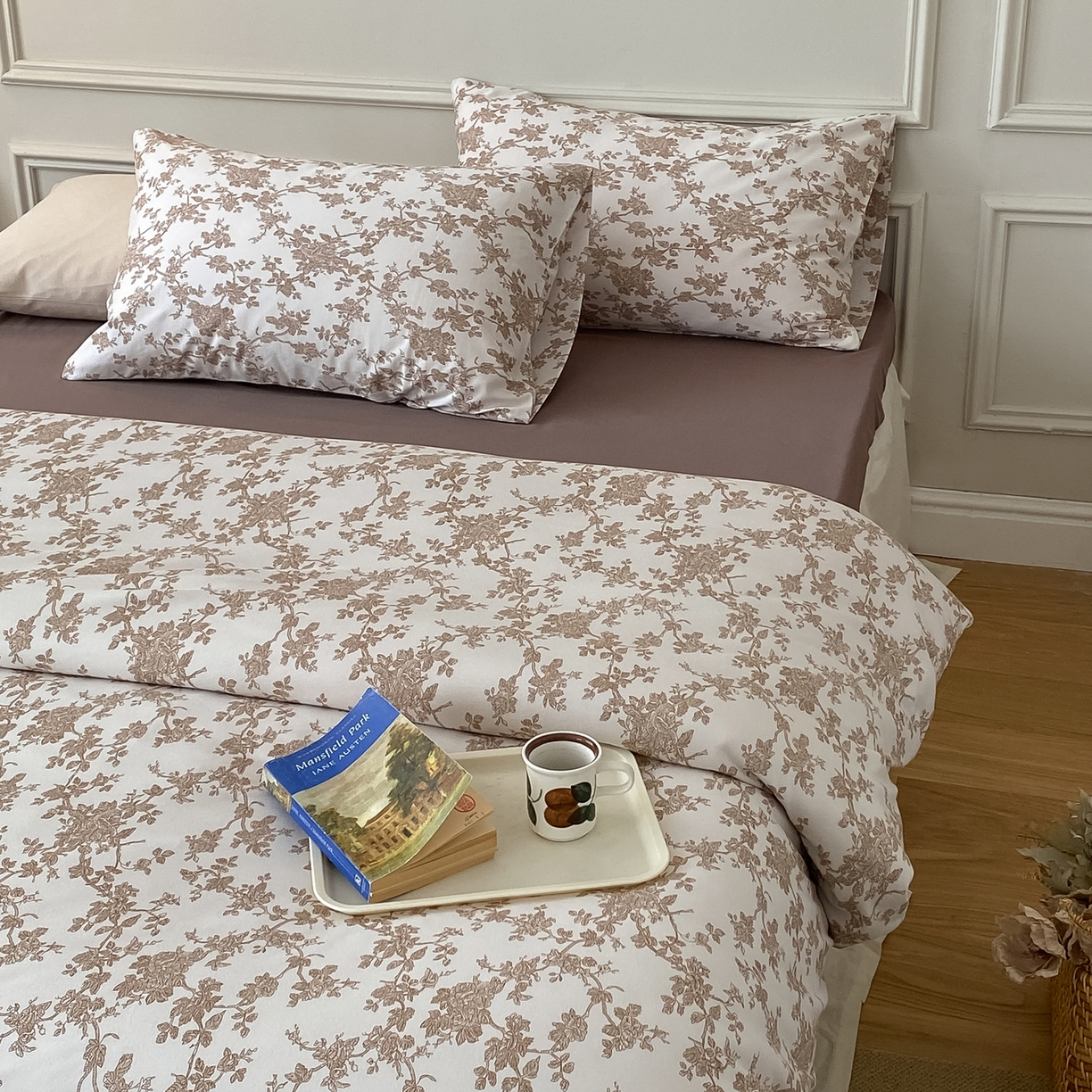 91家纺网 家纺一手货源 找家纺 爱丽丝 2026新款全棉针织四件套 胭栀