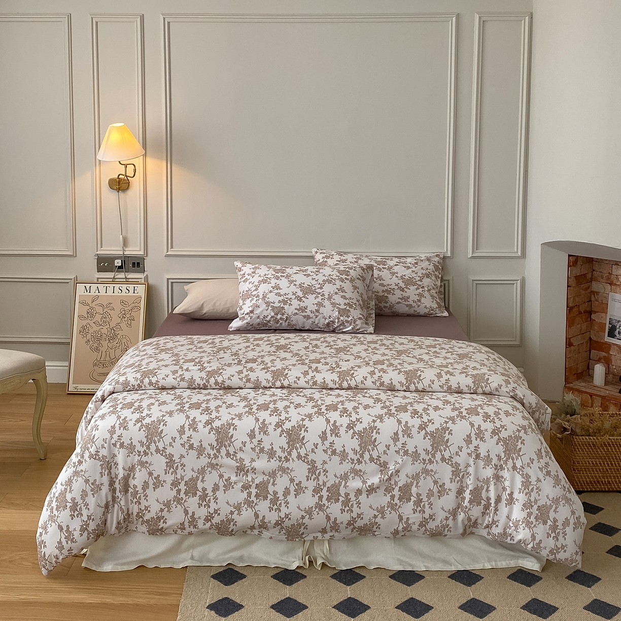 爱丽丝 2026新款全棉针织四件套 胭栀