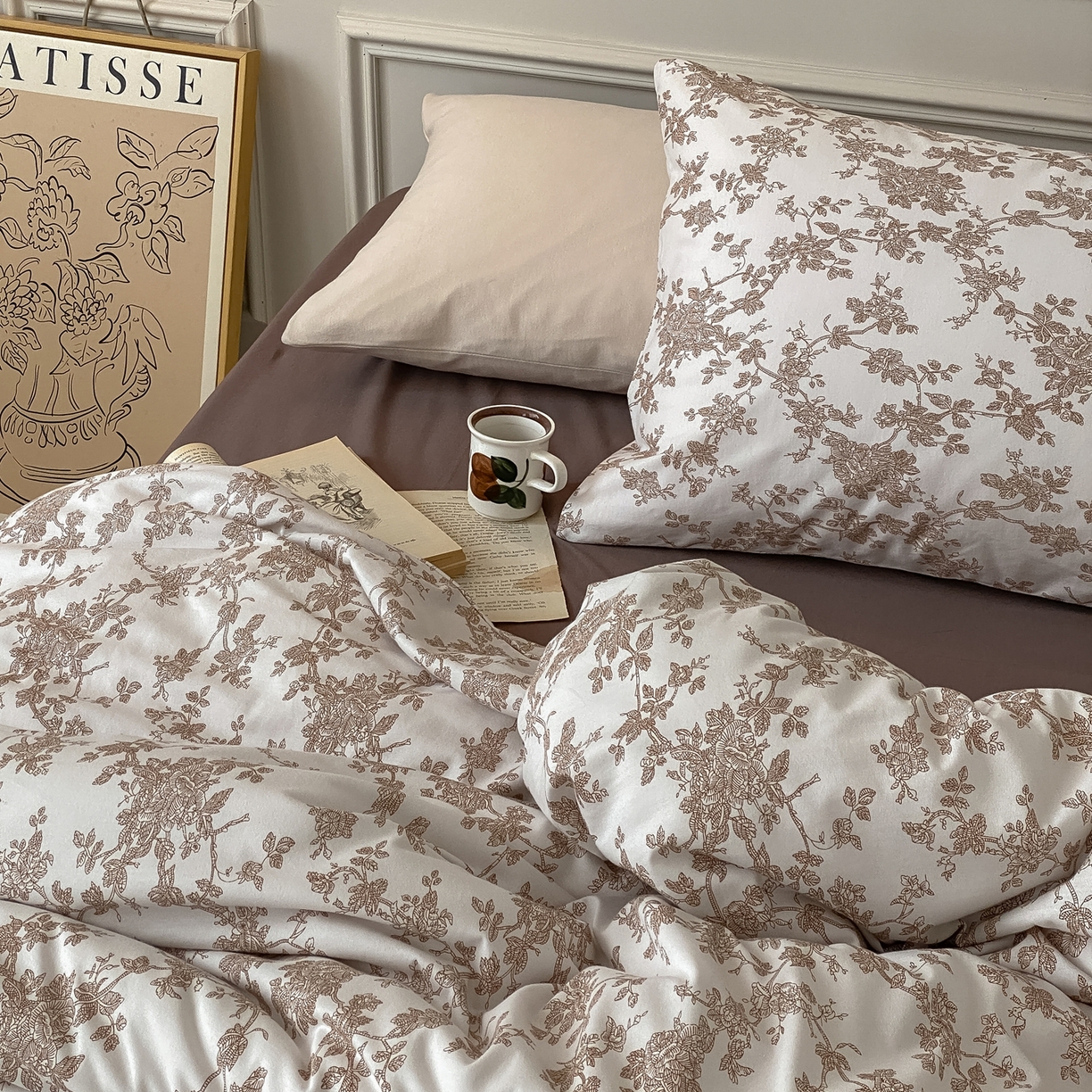 91家纺网 家纺一手货源 找家纺 爱丽丝 2026新款全棉针织四件套 胭栀