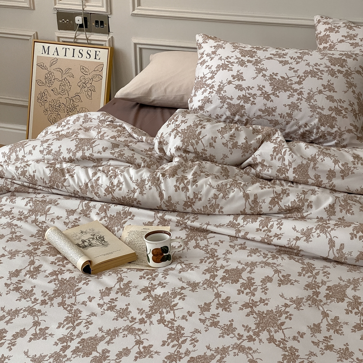 91家纺网 家纺一手货源 找家纺 爱丽丝 2026新款全棉针织四件套 胭栀