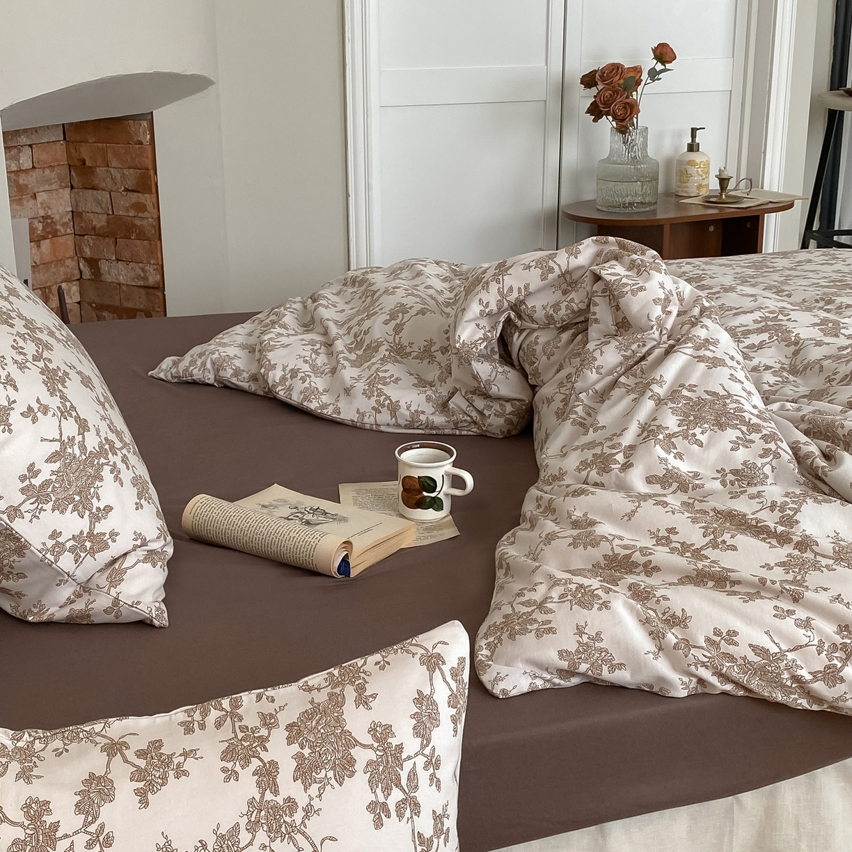 91家纺网 家纺一手货源 找家纺 爱丽丝 2026新款全棉针织四件套 胭栀