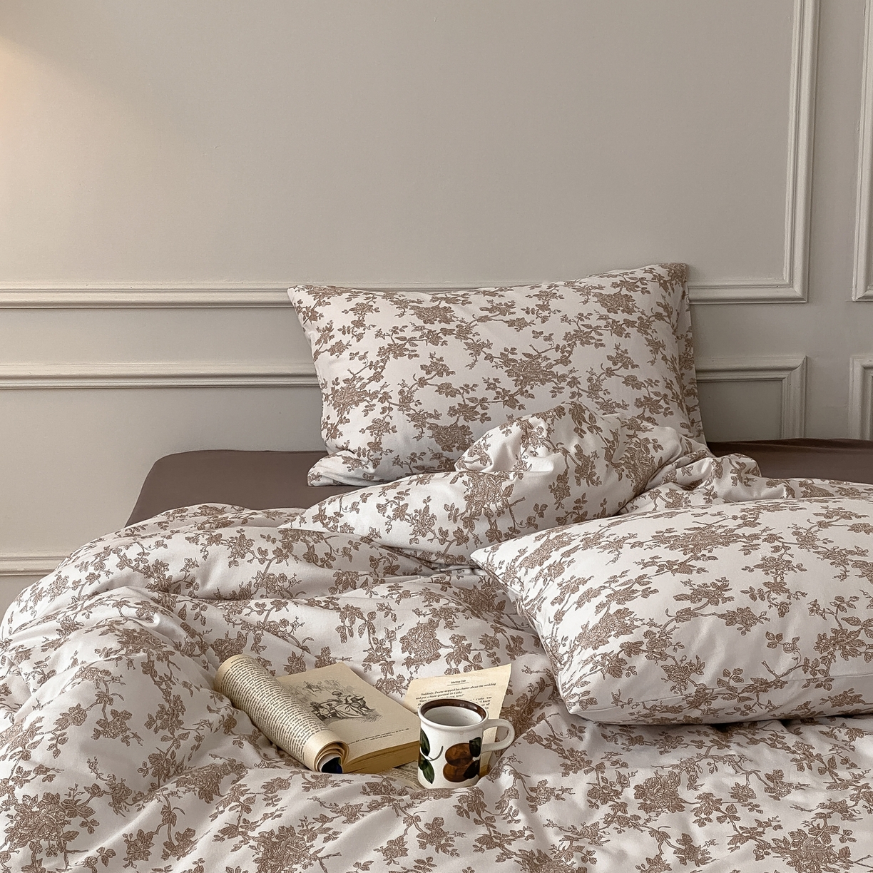 91家纺网 家纺一手货源 找家纺 爱丽丝 2026新款全棉针织四件套 胭栀