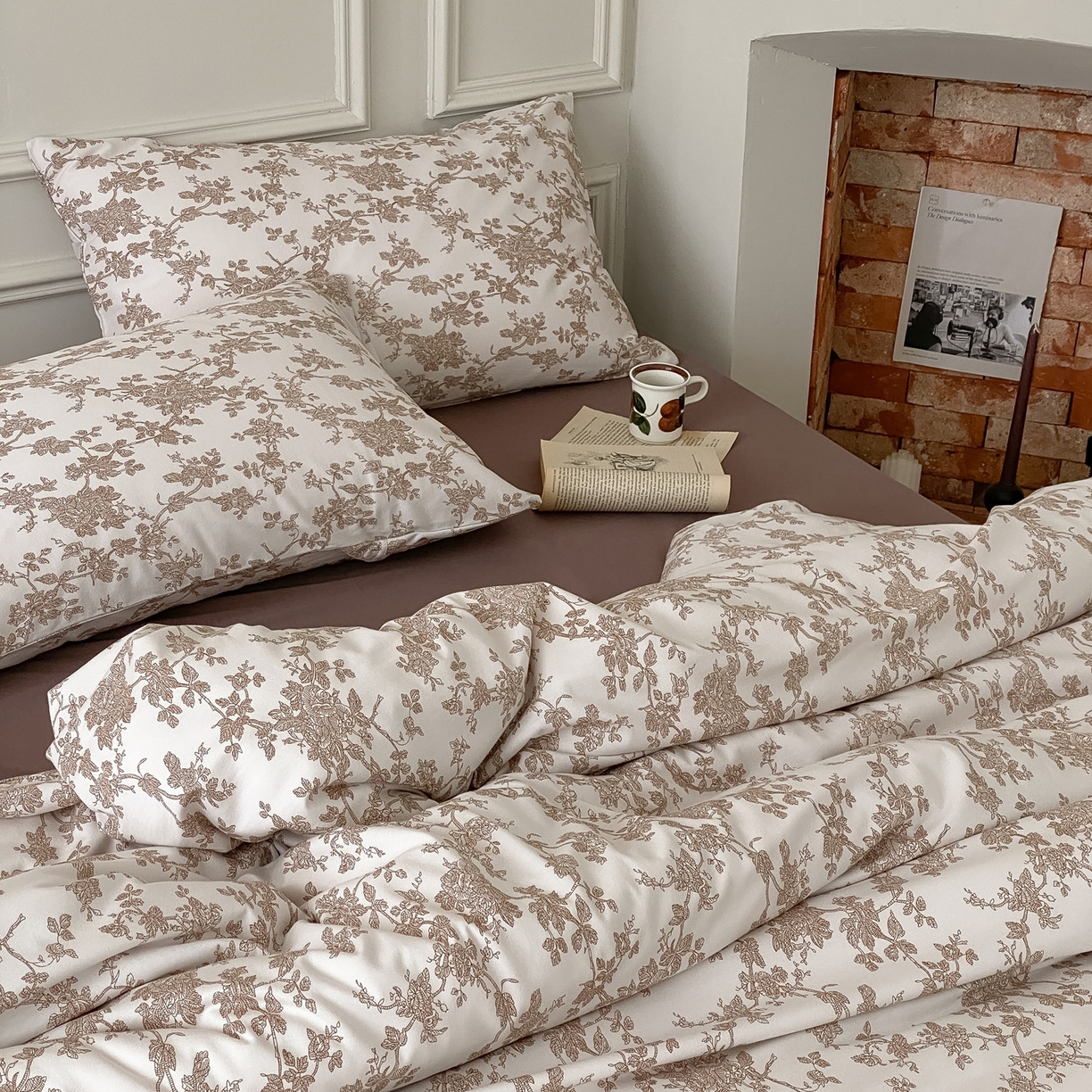 91家纺网 家纺一手货源 找家纺 爱丽丝 2026新款全棉针织四件套 胭栀