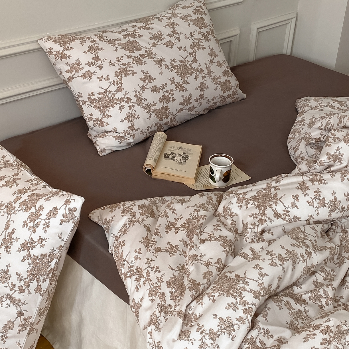 91家纺网 家纺一手货源 找家纺 爱丽丝 2026新款全棉针织四件套 胭栀