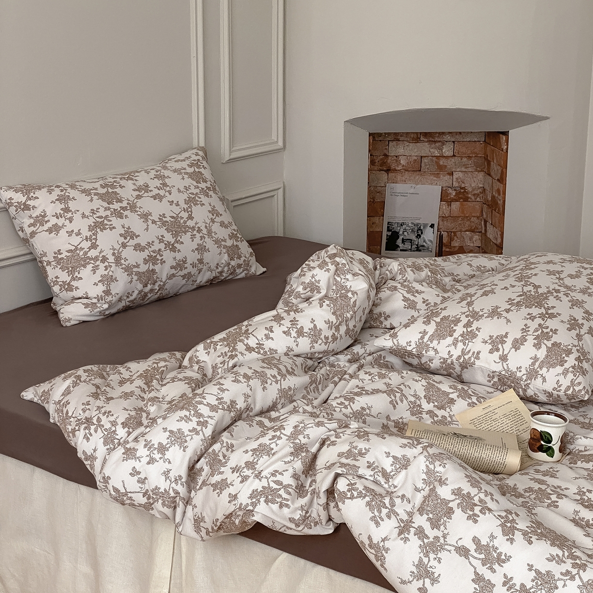 91家纺网 家纺一手货源 找家纺 爱丽丝 2026新款全棉针织四件套 胭栀