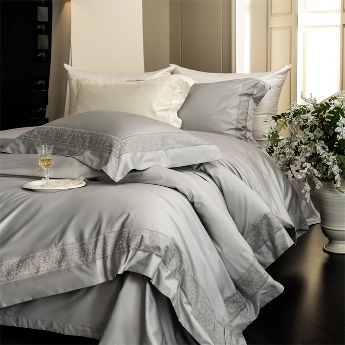 91家纺网 家纺一手货源 找家纺 馨蕊家居 2025秋冬新品超细旦磨毛高奢系列四件套-兰芙 兰芙-高级灰