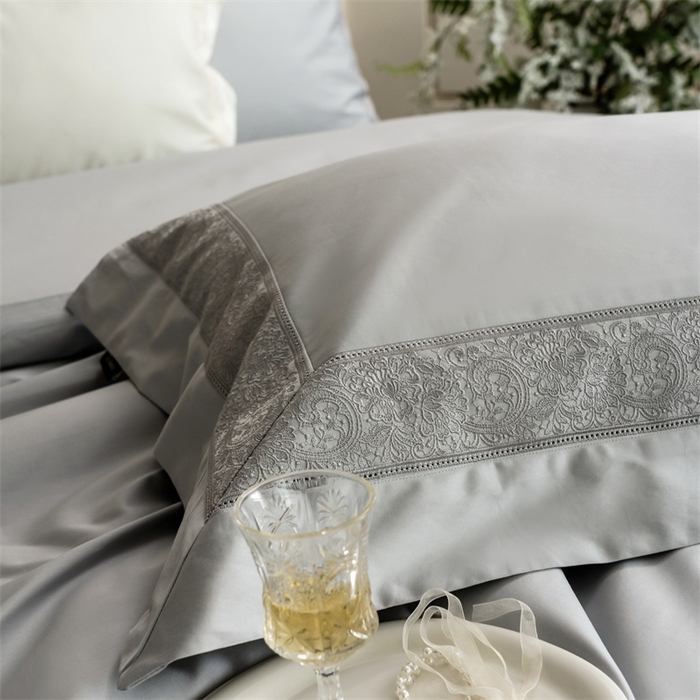 91家纺网 家纺一手货源 找家纺 馨蕊家居 2025秋冬新品超细旦磨毛高奢系列四件套-兰芙 兰芙-高级灰