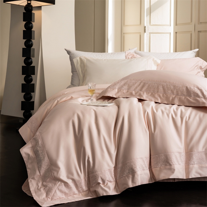 91家纺网 家纺一手货源 找家纺 馨蕊家居 2025秋冬新品超细旦磨毛高奢系列四件套-兰芙 兰芙-蔷薇粉