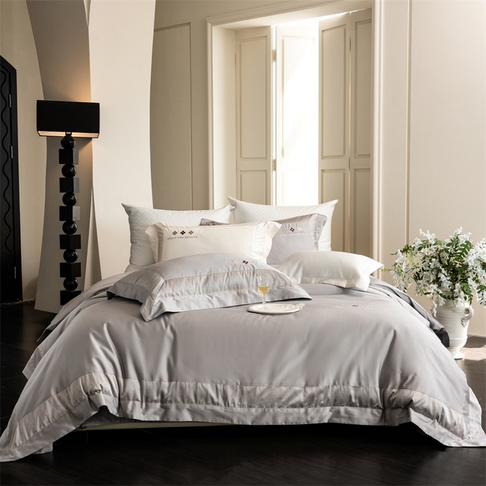 馨蕊家居 2025秋冬新品超细旦磨毛高奢系列四件套-知禾 知禾-高级灰