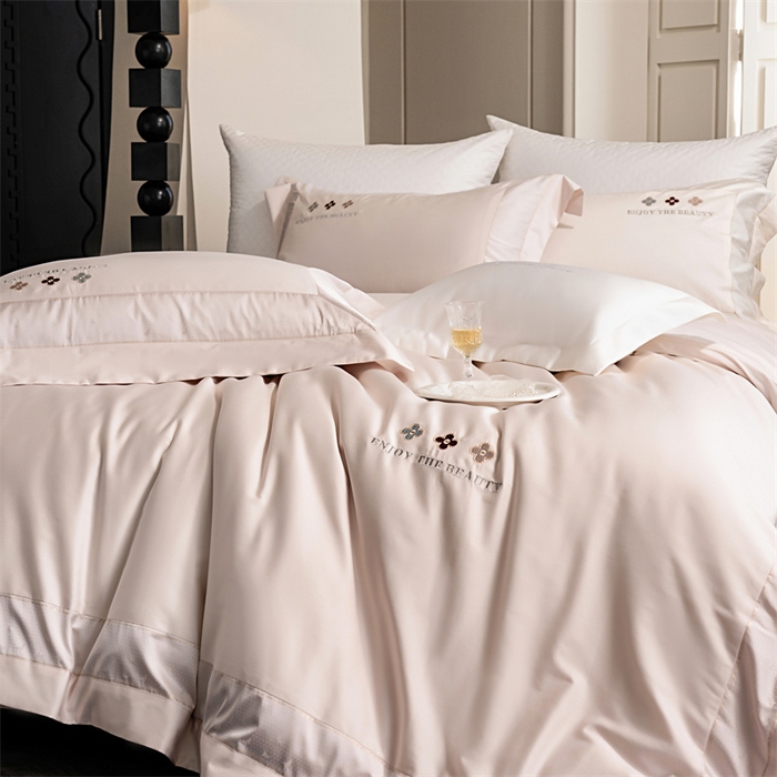 91家纺网 家纺一手货源 找家纺 馨蕊家居 2025秋冬新品超细旦磨毛高奢系列四件套-知禾 知禾-蔷薇粉