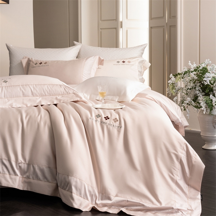 91家纺网 家纺一手货源 找家纺 馨蕊家居 2025秋冬新品超细旦磨毛高奢系列四件套-知禾 知禾-蔷薇粉