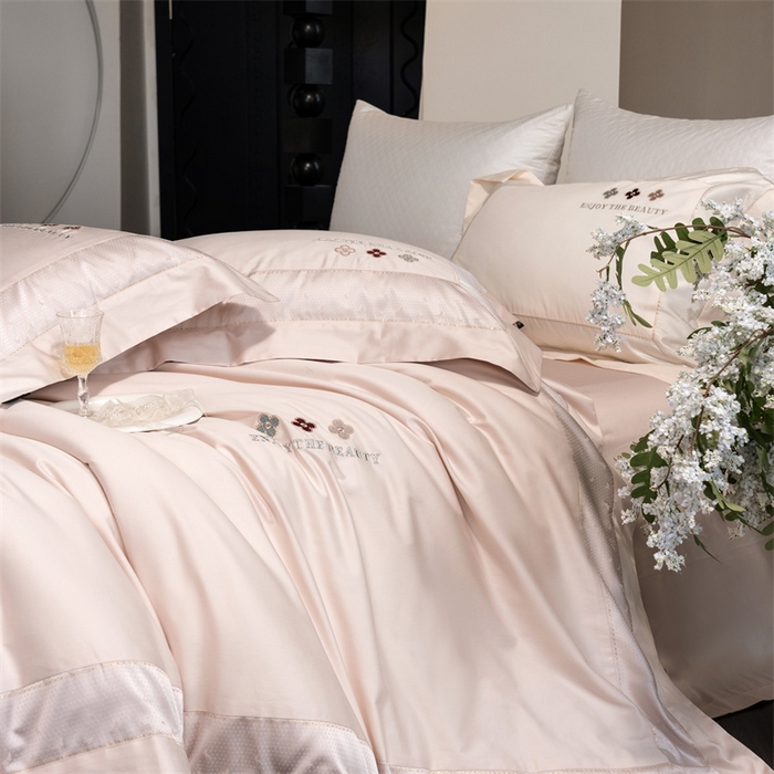 91家纺网 家纺一手货源 找家纺 馨蕊家居 2025秋冬新品超细旦磨毛高奢系列四件套-知禾 知禾-蔷薇粉