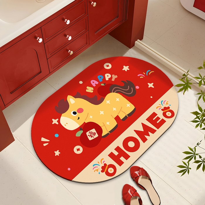 91家纺网 家纺一手货源 找家纺 （总）卡初家居（原微来） 2026新款马年浴室硅藻泥地垫