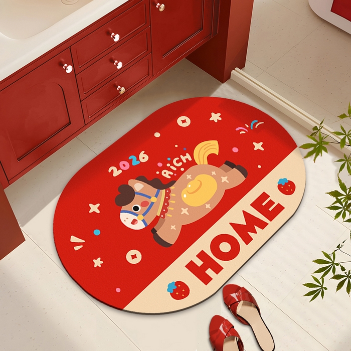 卡初家居（原微来） 2026新款马年浴室硅藻泥地垫 G-1780