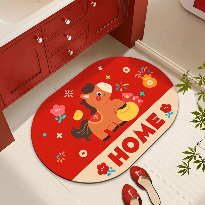 卡初家居（原微来） 2026新款马年浴室硅藻泥地垫 G-1783