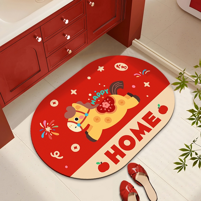 卡初家居（原微来） 2026新款马年浴室硅藻泥地垫 G-1784