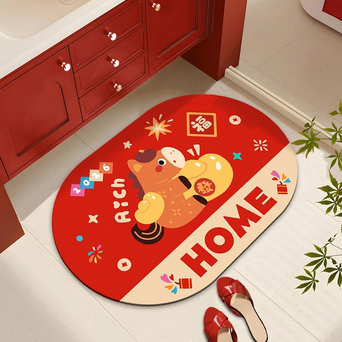 卡初家居（原微来） 2026新款马年浴室硅藻泥地垫 G-1785