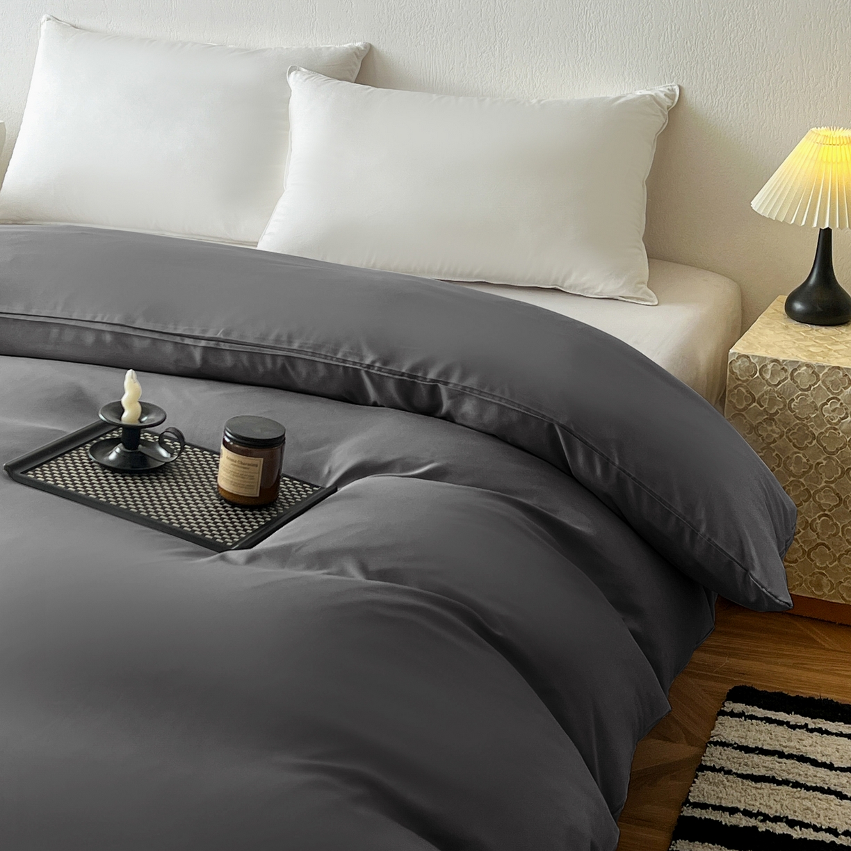 91家纺网 家纺一手货源 找家纺 恬澳家纺 2025外贸跨境电商亚马逊速卖通纯色单品单被套欧美尺寸多多跨境平台TEMU SHEIN 极简-暗灰色