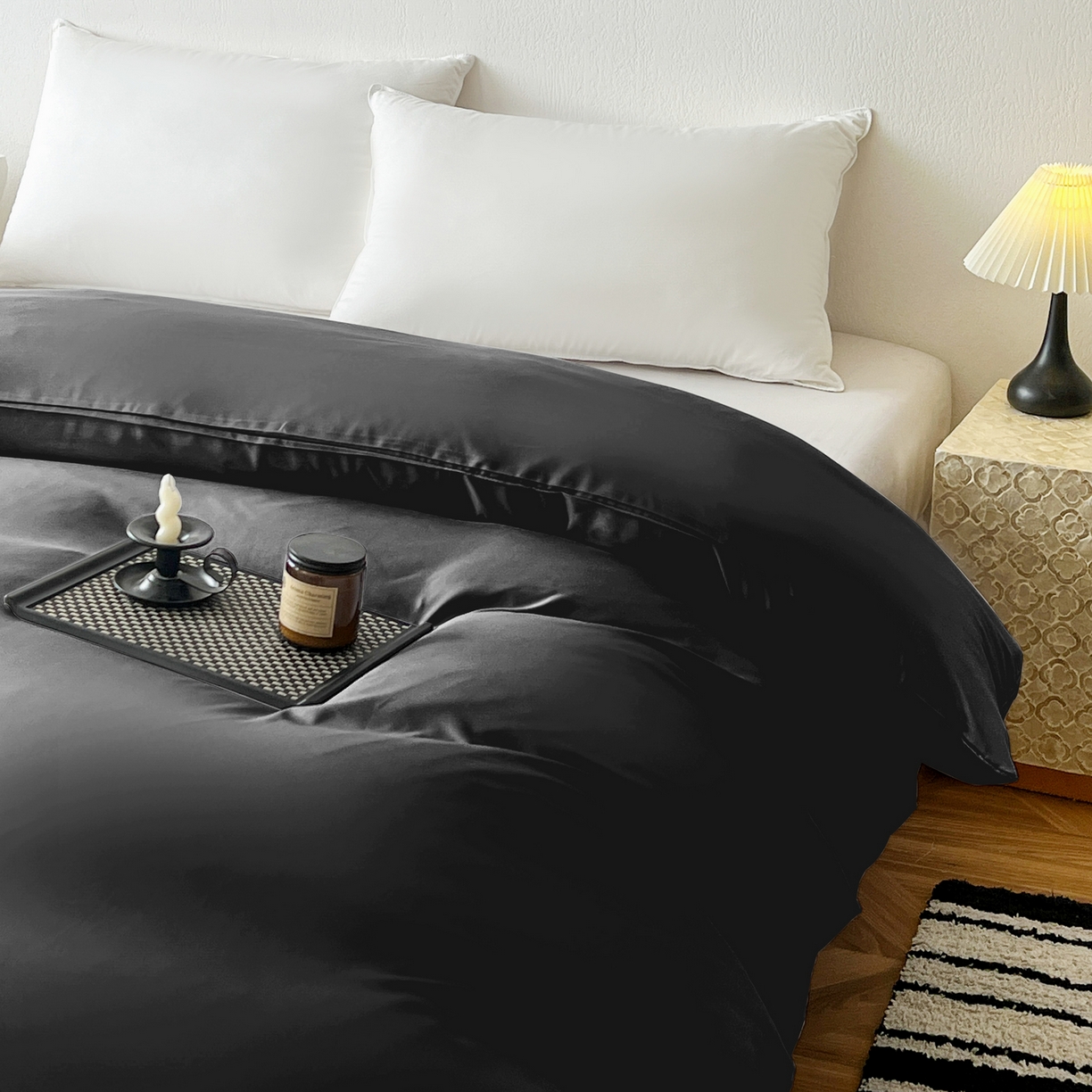 91家纺网 家纺一手货源 找家纺 恬澳家纺 2025外贸跨境电商亚马逊速卖通纯色单品单被套欧美尺寸多多跨境平台TEMU SHEIN 极简-碳黑色