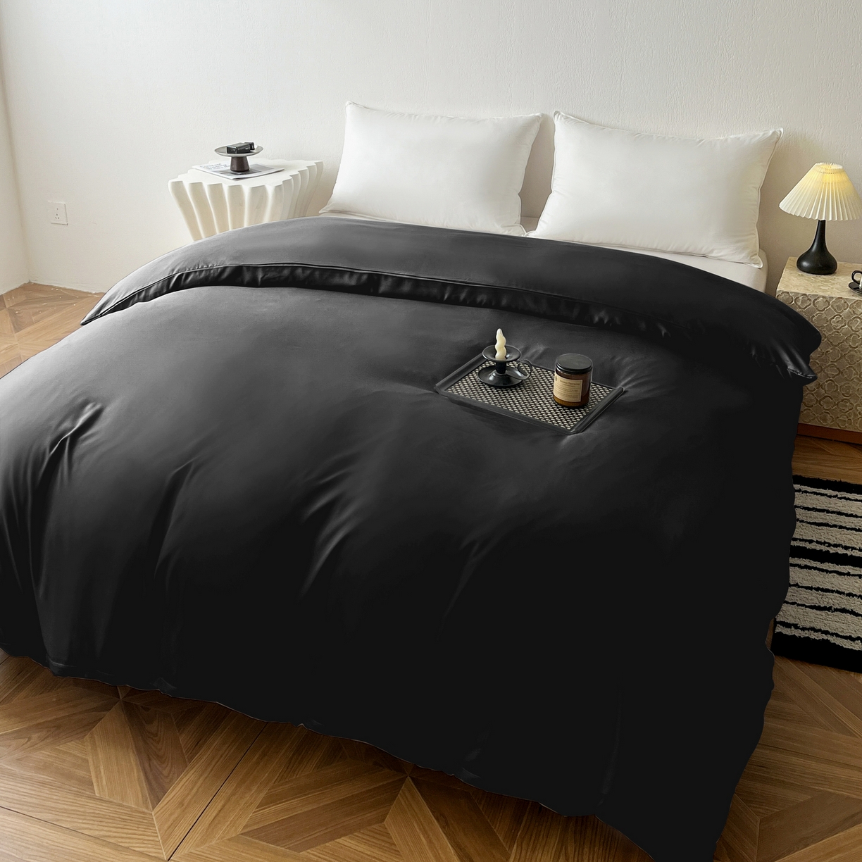 91家纺网 家纺一手货源 找家纺 恬澳家纺 2025外贸跨境电商亚马逊速卖通纯色单品单被套欧美尺寸多多跨境平台TEMU SHEIN 极简-碳黑色