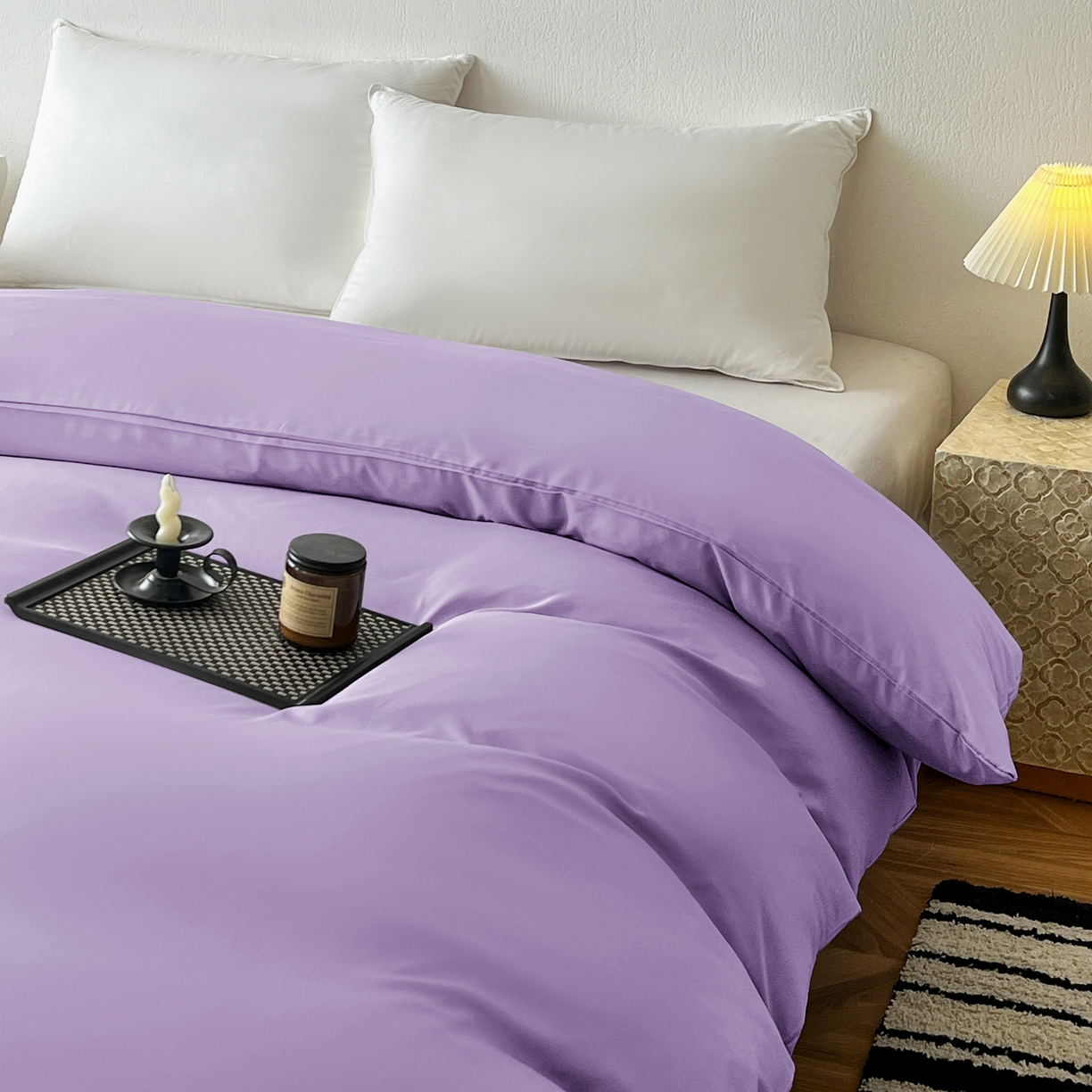 91家纺网 家纺一手货源 找家纺 恬澳家纺 2025外贸跨境电商亚马逊速卖通纯色单品单被套欧美尺寸多多跨境平台TEMU SHEIN 极简-水晶紫