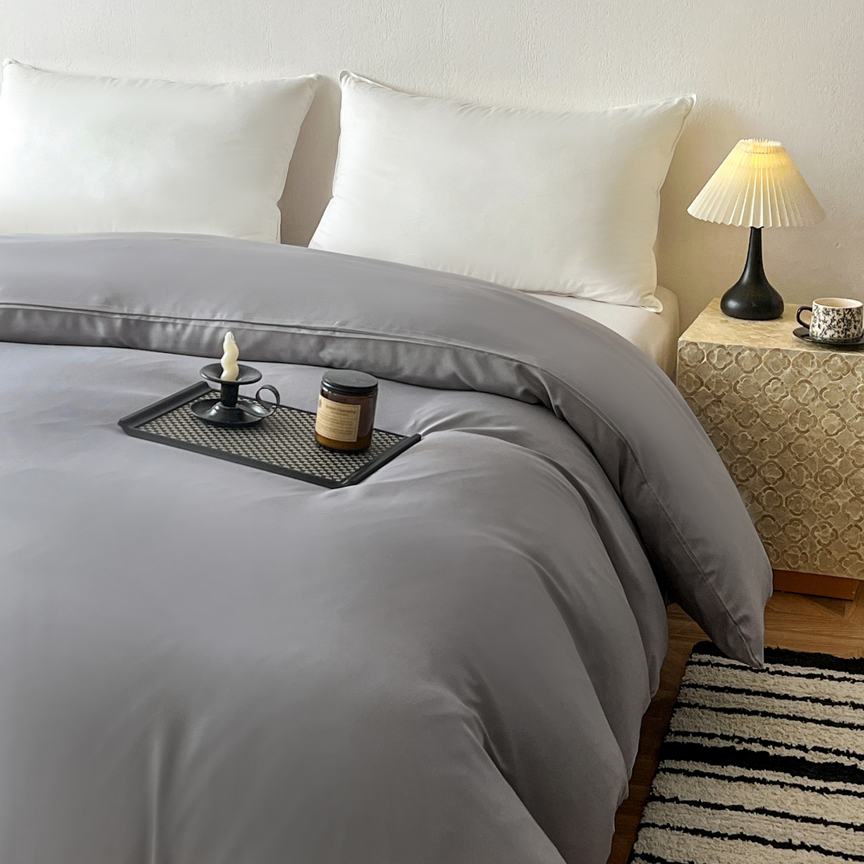 91家纺网 家纺一手货源 找家纺 恬澳家纺 2025外贸跨境电商亚马逊速卖通纯色单品单被套欧美尺寸多多跨境平台TEMU SHEIN 极简-铅灰色