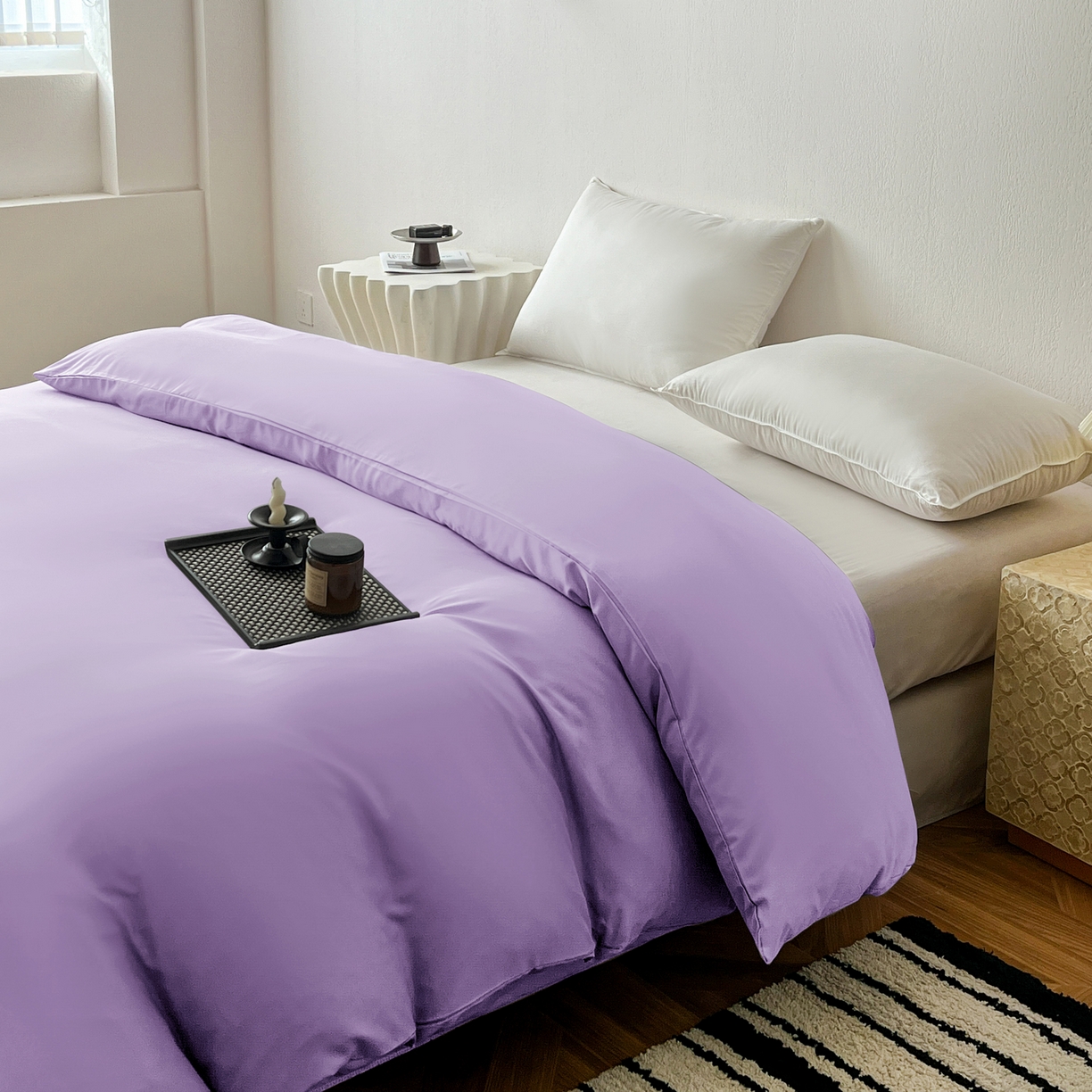 91家纺网 家纺一手货源 找家纺 恬澳家纺 2025外贸跨境电商亚马逊速卖通纯色单品单被套欧美尺寸多多跨境平台TEMU SHEIN 极简-水晶紫