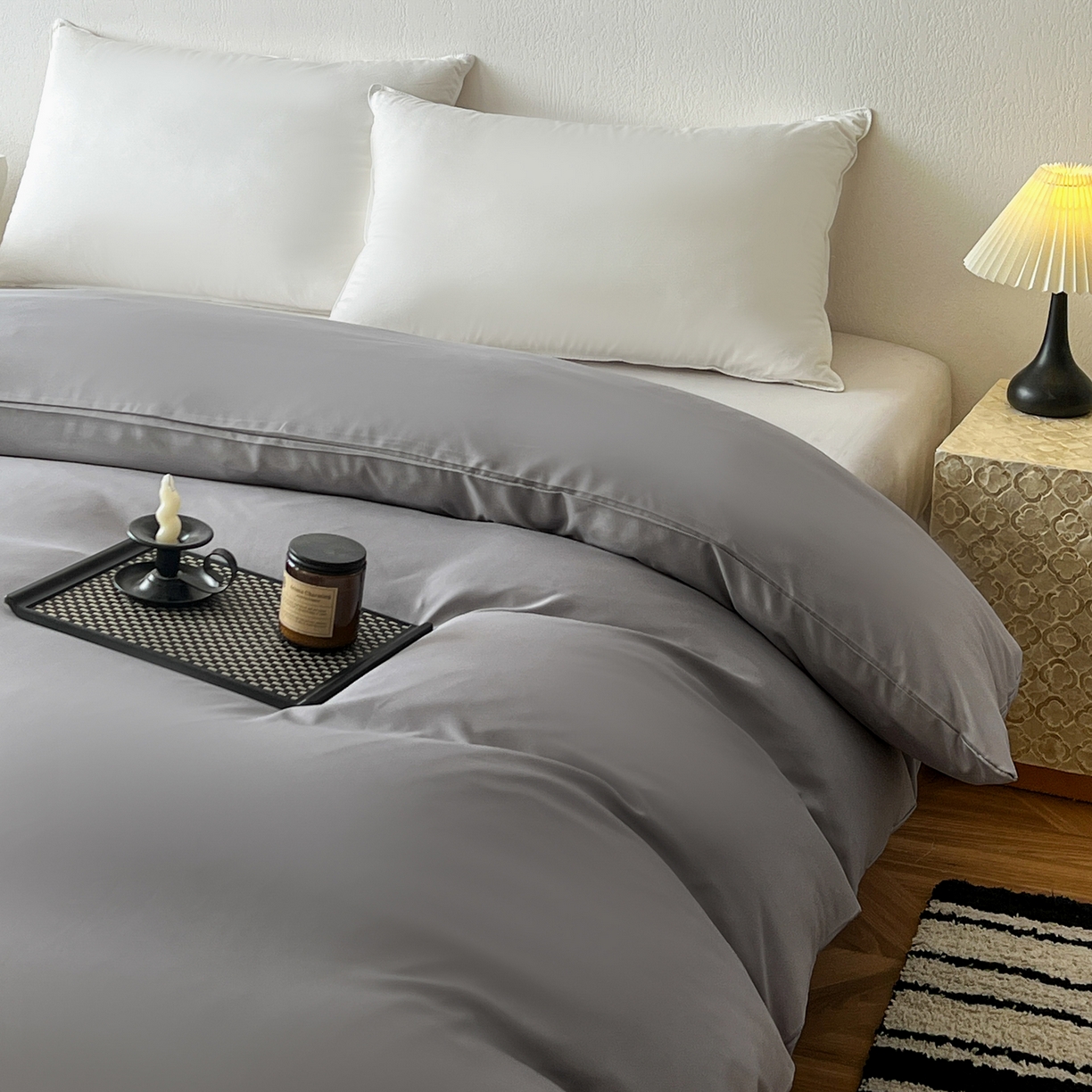 91家纺网 家纺一手货源 找家纺 恬澳家纺 2025外贸跨境电商亚马逊速卖通纯色单品单被套欧美尺寸多多跨境平台TEMU SHEIN 极简-铅灰色