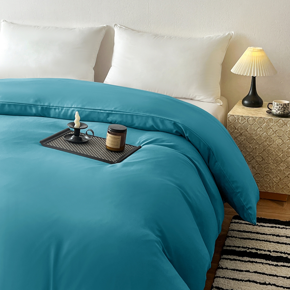 91家纺网 家纺一手货源 找家纺 恬澳家纺 2025外贸跨境电商亚马逊速卖通纯色单品单被套欧美尺寸多多跨境平台TEMU SHEIN 极简-月光蓝