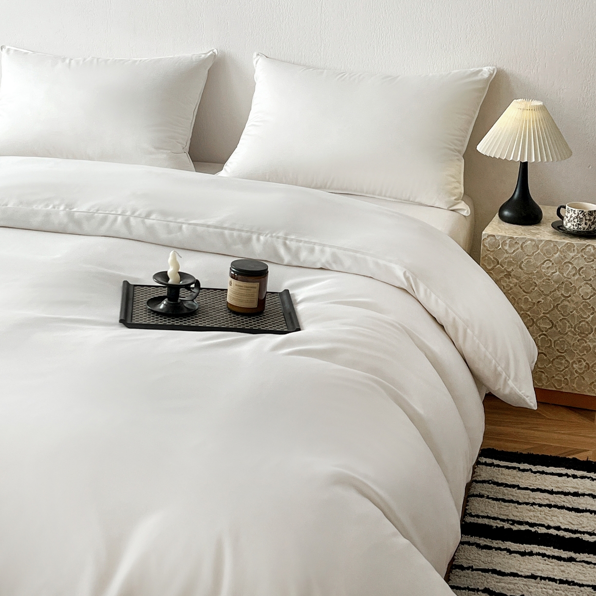 91家纺网 家纺一手货源 找家纺 恬澳家纺 2025外贸跨境电商亚马逊速卖通纯色单品单被套欧美尺寸多多跨境平台TEMU SHEIN 极简-象牙白