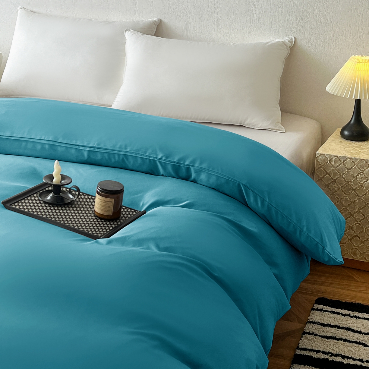 91家纺网 家纺一手货源 找家纺 恬澳家纺 2025外贸跨境电商亚马逊速卖通纯色单品单被套欧美尺寸多多跨境平台TEMU SHEIN 极简-月光蓝