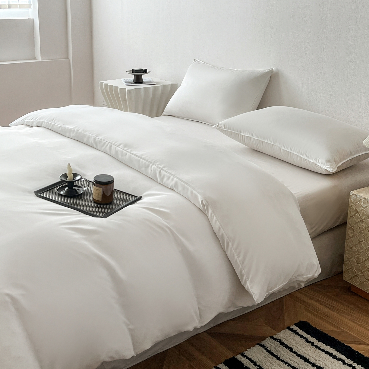 91家纺网 家纺一手货源 找家纺 恬澳家纺 2025外贸跨境电商亚马逊速卖通纯色单品单被套欧美尺寸多多跨境平台TEMU SHEIN 极简-象牙白