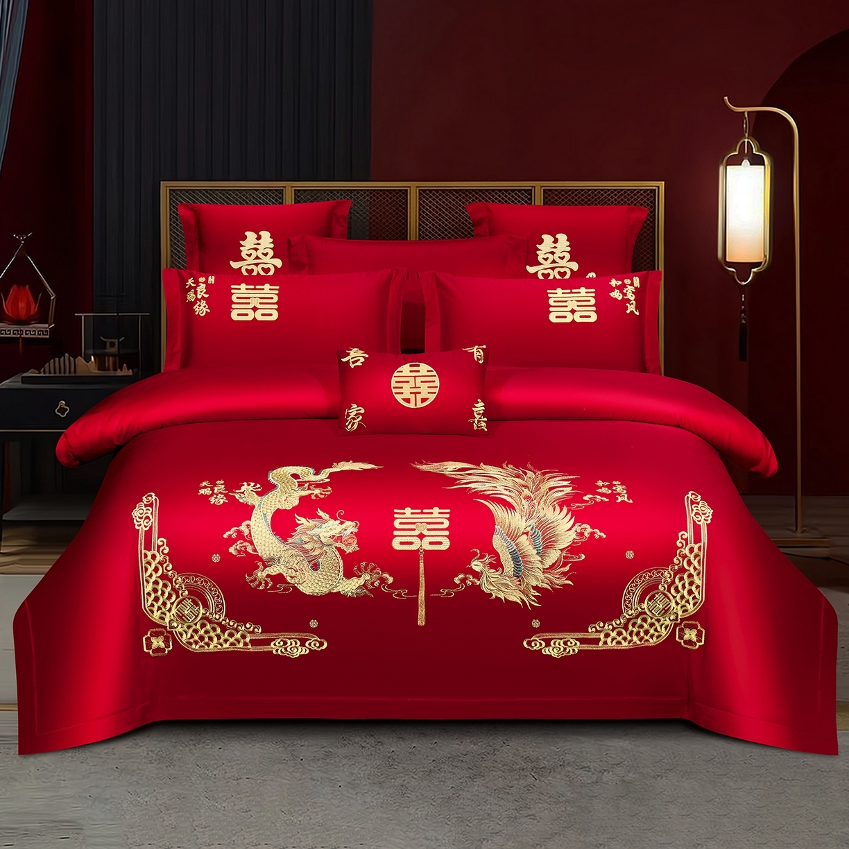 91家纺网 家纺一手货源 找家纺 （总）浩情国际婚庆供货中心 2026新款100%全棉长绒棉纯棉婚庆四件套结婚刺绣六件套多件套长期供货