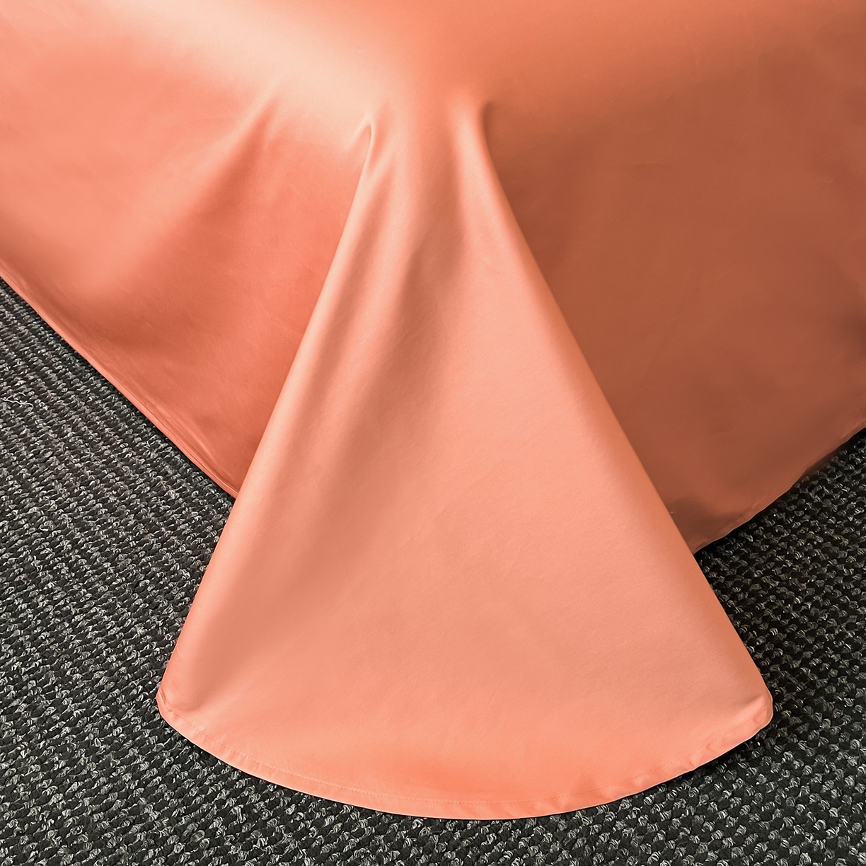 91家纺网 家纺一手货源 找家纺 置顶家纺 2025新款洛神系列亲肤提花拼角压框四件套 洛神-摩根橘