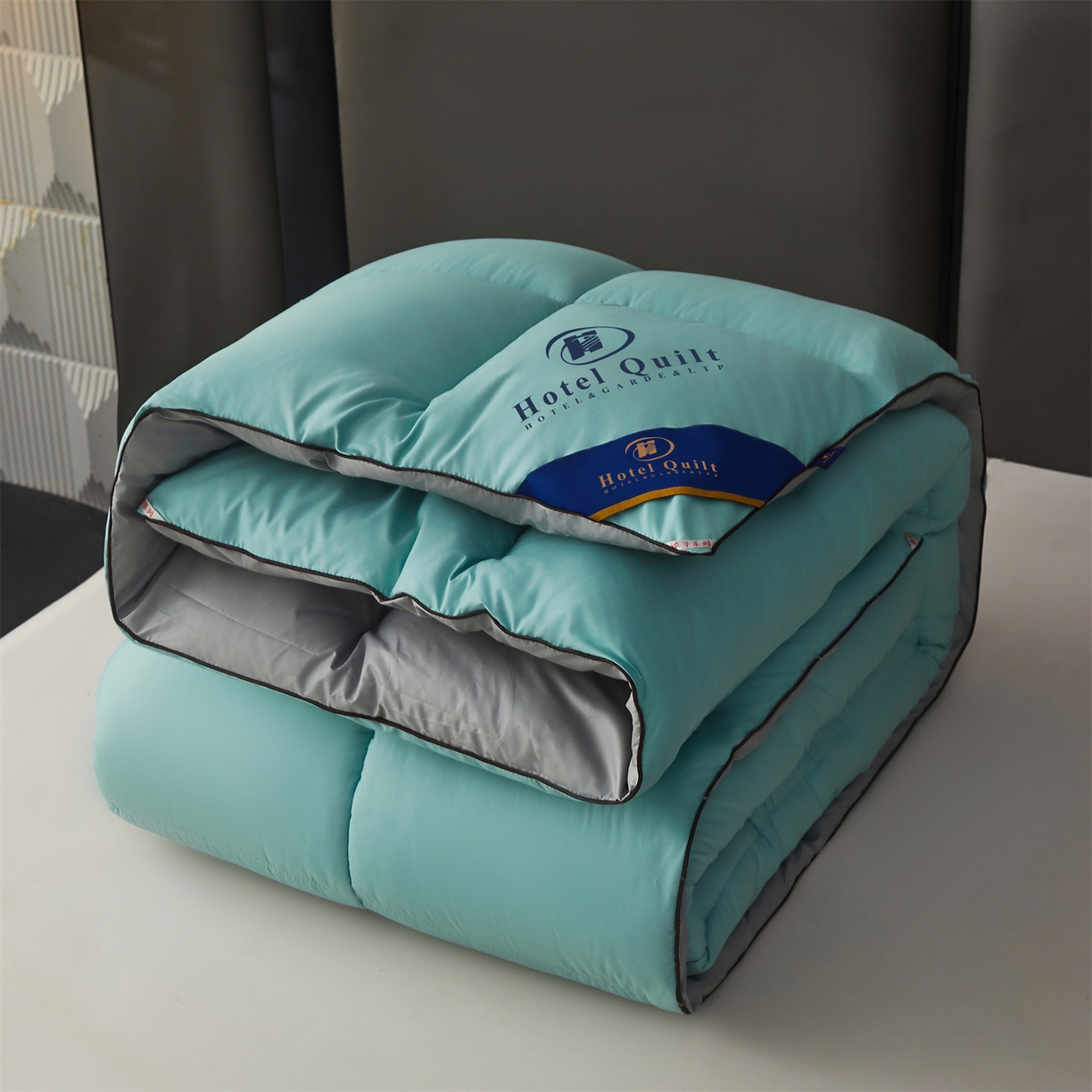 雅颂缘 2026新款爆款酒店同款羽丝绒被子加厚冬被羽丝绒被芯 水绿灰