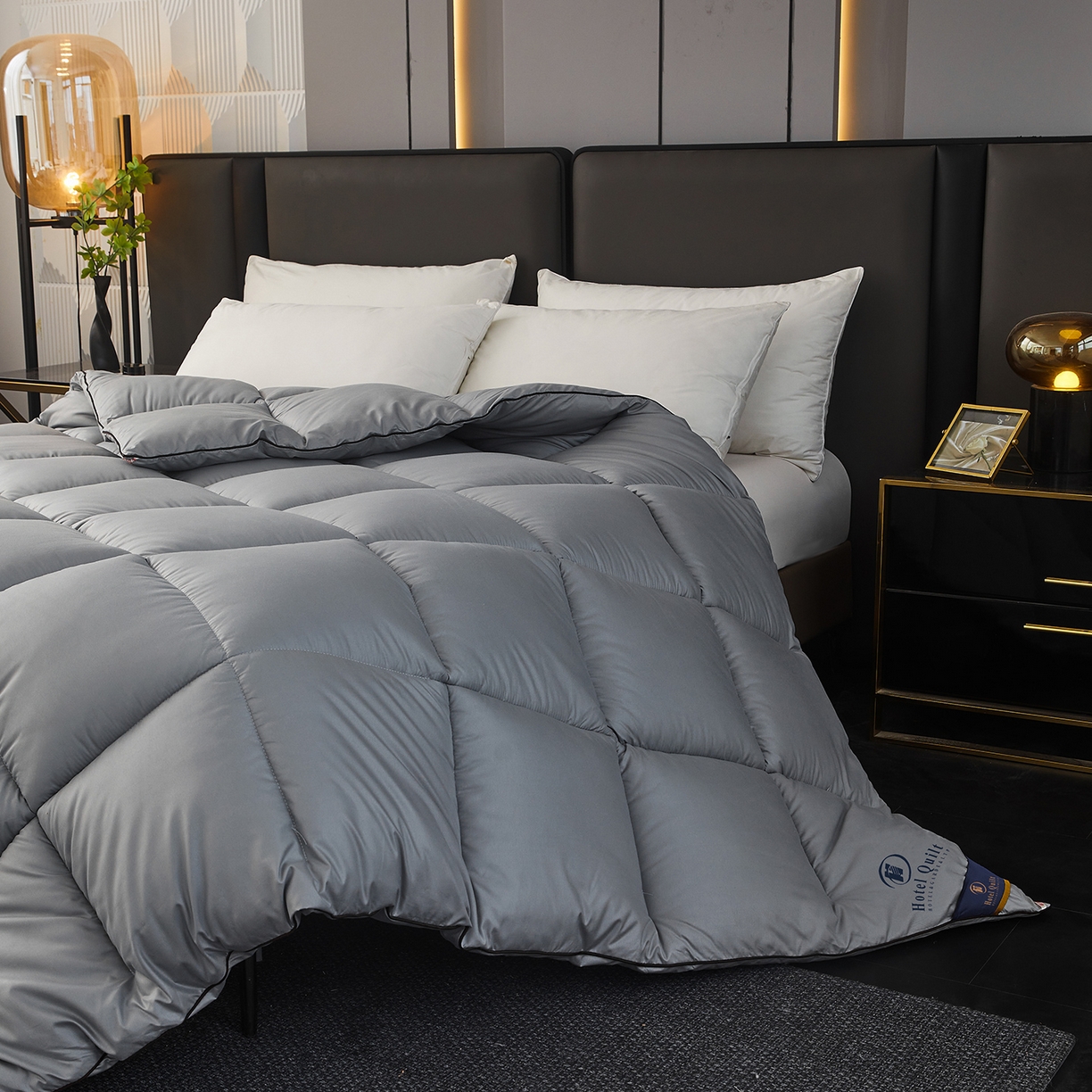 91家纺网 家纺一手货源 找家纺 雅颂缘 2026新款爆款酒店同款羽丝绒被子加厚冬被羽丝绒被芯 灰色