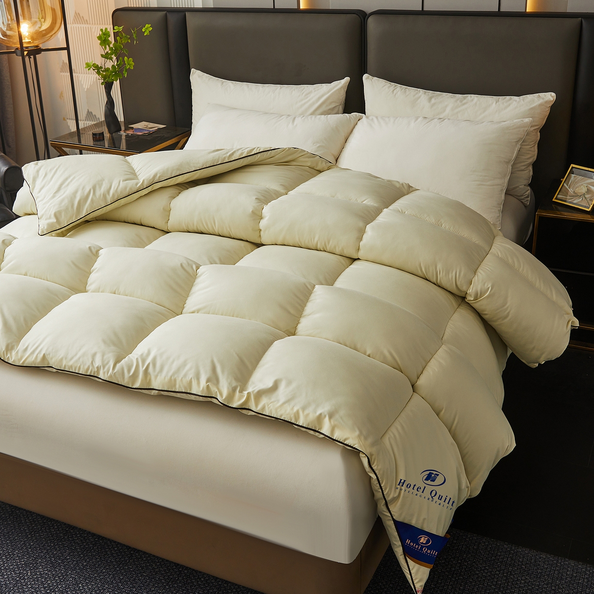 91家纺网 家纺一手货源 找家纺 雅颂缘 2026新款爆款酒店同款羽丝绒被子加厚冬被羽丝绒被芯 米黄色