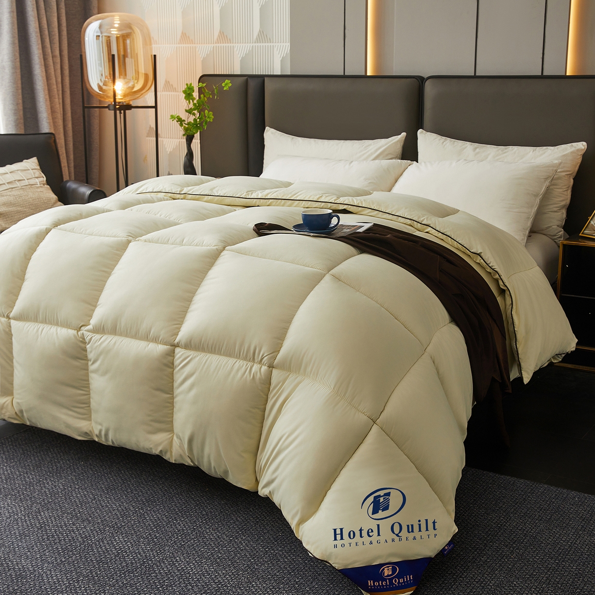 91家纺网 家纺一手货源 找家纺 雅颂缘 2026新款爆款酒店同款羽丝绒被子加厚冬被羽丝绒被芯 米黄色